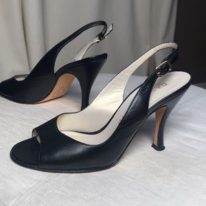 Cape David black sling back heels sz 7